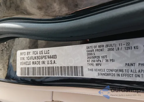 2023 Jeep Grand Cherokee L Limited 4X4 from USA, damaged, VIN 1C4RJKBG6P8744403